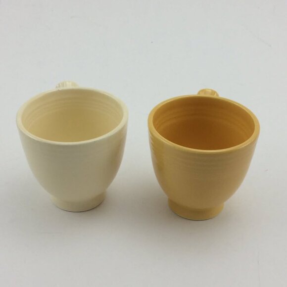 2 Vtg Fiesta Demitasse Cups Saucers Homer Laughlin Stick Handle Mix-and-Match - Picture 8 of 10